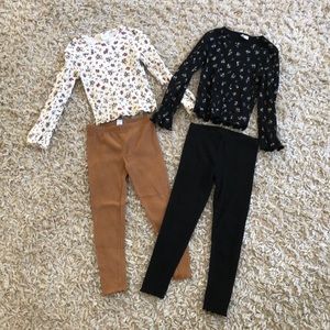 ZARA OLD NAVY girls lot ribbed floral 5T 7